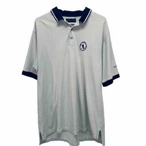 Izod Club Shirt Size XL Men’s Striped Short Sleeve State Of Nort Carolina Beige